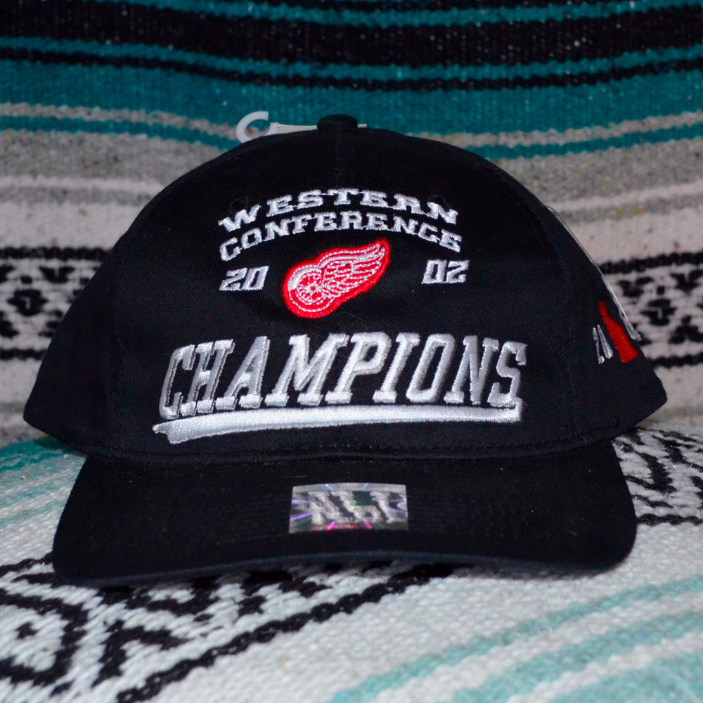 Detroit Redwings Hat Western Conf Champs 02 NwT